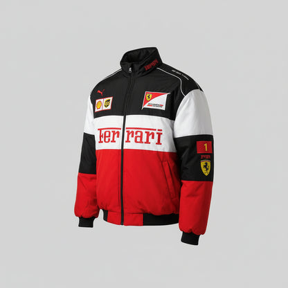 Ferrari F1 White Racer Jacket