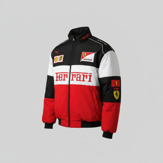 Ferrari F1 White Racer Jacket