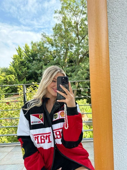 Ferrari F1 White Racer Jacket